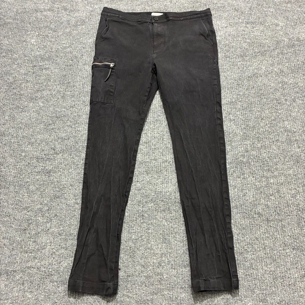 Five Four Verbier Mens Cargo Pants Size 36 Black Slim Fit Drawstring Mid Rise